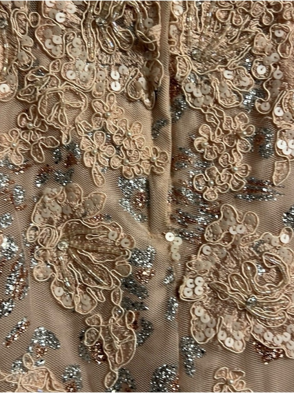 Jovani Blush Champagne Ruffled Mermaid Evening Gown - Picture 9 of 14